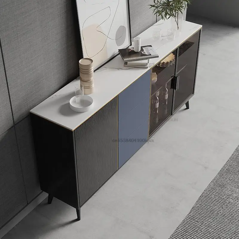 Nordic Rock Board Sideboard For Dining Room Modern Minimalist Storage Cabinet Tea Cabinet Living Room Wall Cupboard Household