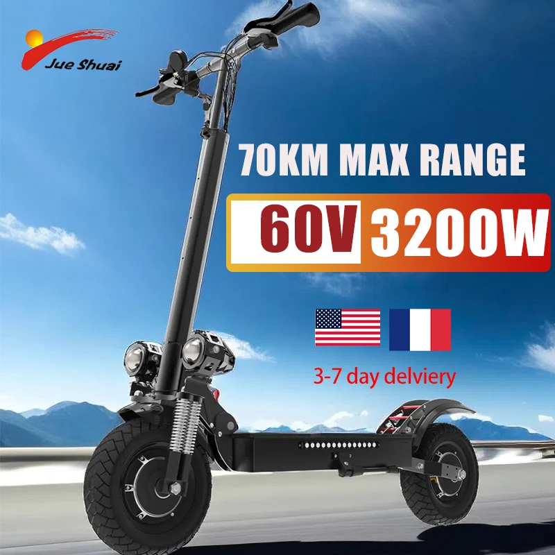 

Foldable Electric Scooter for Adults, Max Speed 75 km/h, 70km Range E Scooter , Powerful Dual Motor,1300-3200W, US EU Warehouse
