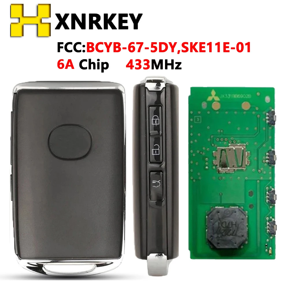 XNRKEY Model SKE11E-01/BCYB-67-5DYA Keyless Entry Remote Smart Key for Mazda 3 Axela 2019 2020 2021 433MHz smart remote key fob for mazda 3 mazda cx3 2019 2020 2021 433mhz id6a proximity keyless entry go smart remote key bcyb 67 5dy