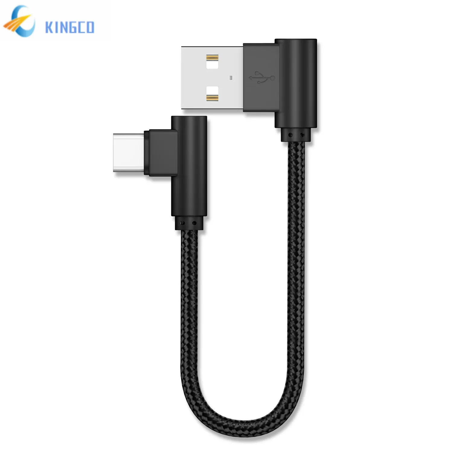 20cm USB cable For iPhone Type C Short 2.4A Fast Charging Cable Elbow 90 Degree USB C Micro USB Data Cable For All Smartphones