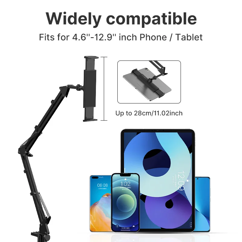 Metal Tablet Stand 360 ° Braço Longo Tablet Smartphone Cama Área de Trabalho Suporte Preguiçoso Suporte Microfone Braço Boom 4.612.9 Ulanzi-t2 - Image 4