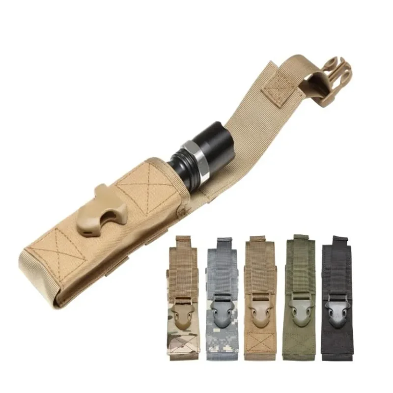 Molle 손전등 파우치 EDC 토치 홀더 허리 가방 야외 캠핑 하이킹 사냥 도구 주최자 다목적 가위 케이스