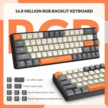 MAMBASNAKE x ZIYOU LANG T8 60% Mechanical Gaming Keyboard,68 Keys TKL Compact Layout Mini Keyboard,18 Chroma RGB Backlit 4