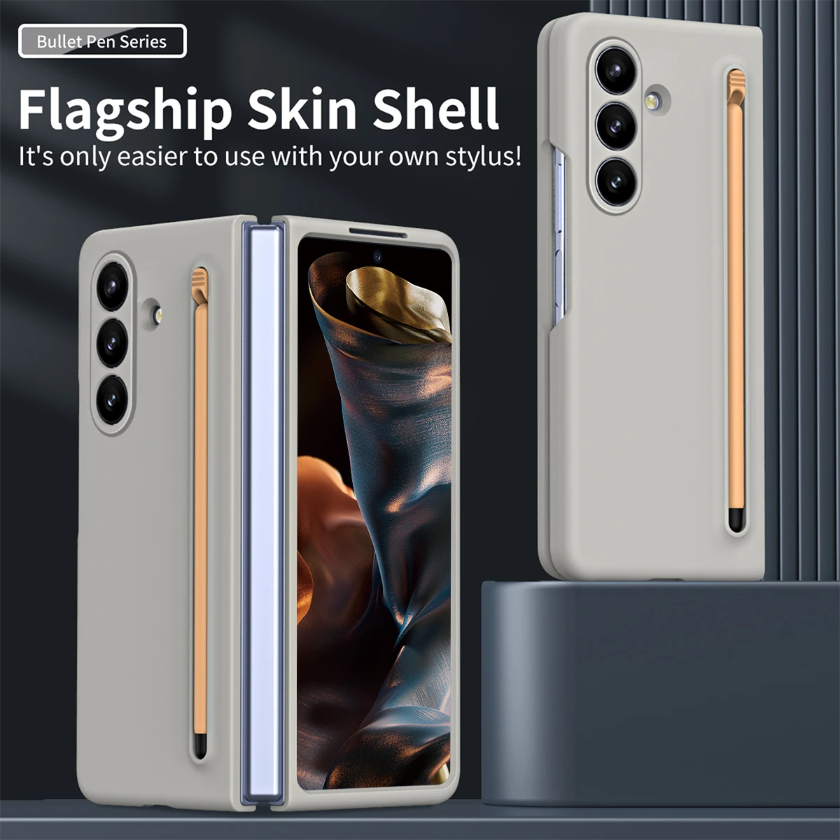 Versatile Foldable Phone Case with Stylus and Pen Slot