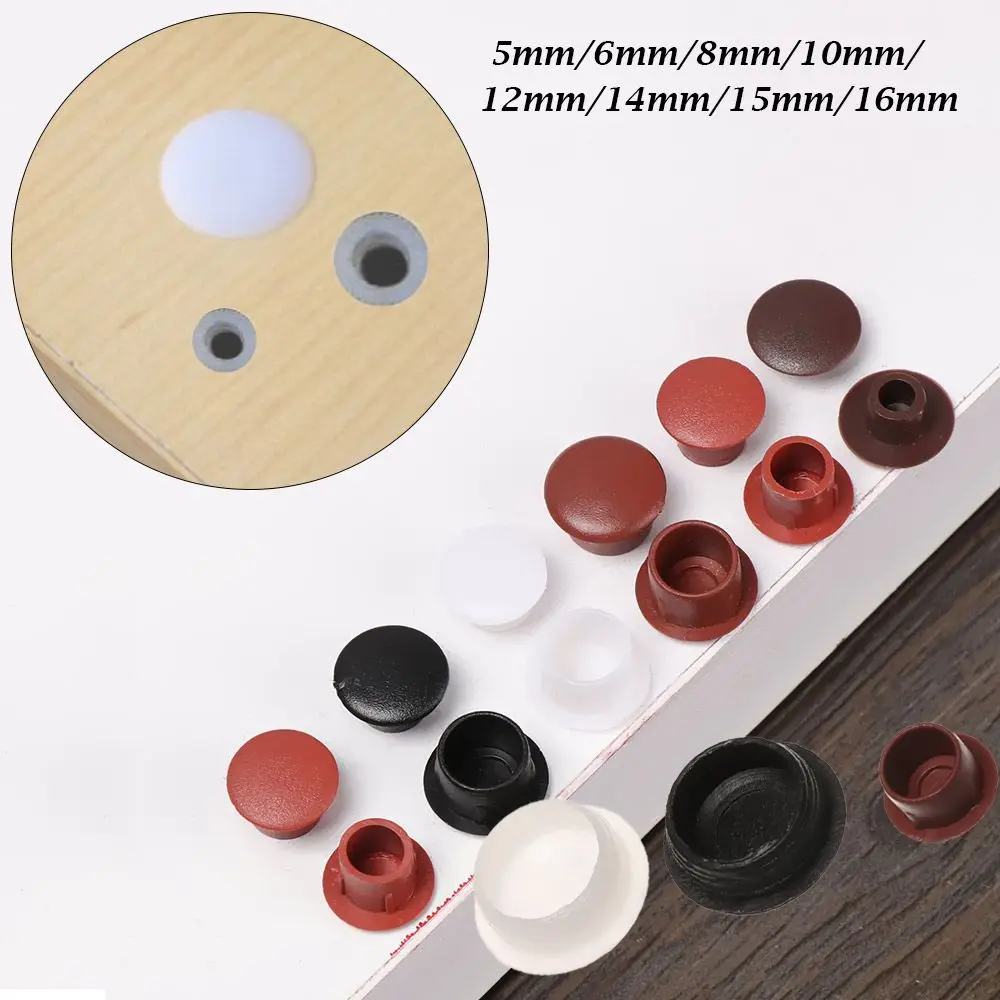 Hole Plug 50PCs 5-16mm Plastic Plug Hole Cover Caps Wall Cable Desk Plugs Furniture Holes Round Profile Pipe Cap Gromet Wire Screw Covers