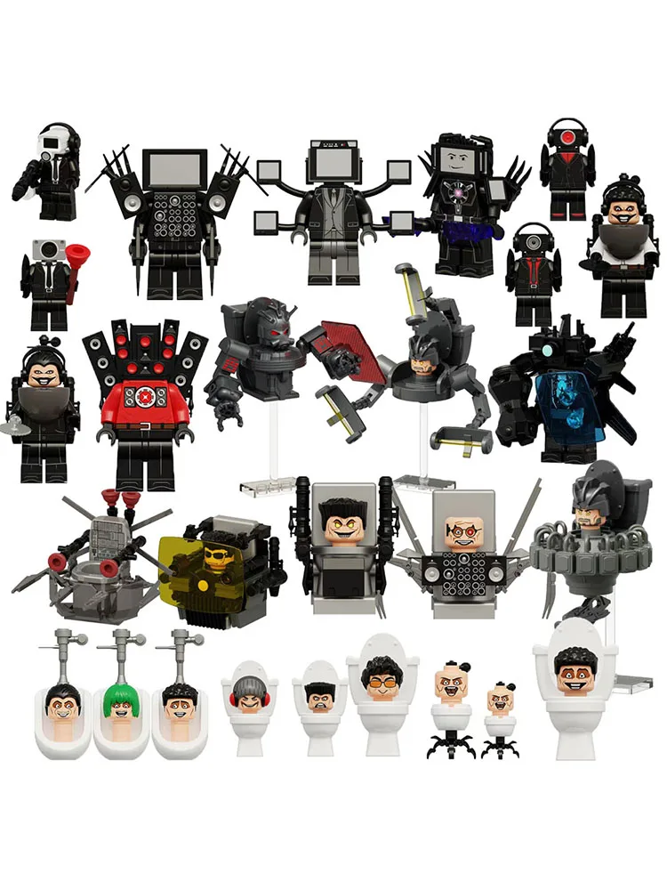 Mini Figure Toys KDL828 Skibidi Toilet Mini Model Brick Suspended Toilet Man MOC Puzzle Assemble Action Figure Building Blocks Toys Birthday Gifts