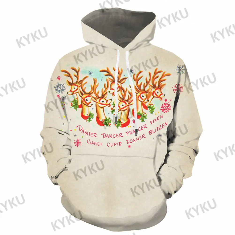 

3d Hoodies Christmas Sweatshirts men Christmas Deer Hooded Casual Gift Hoodie Print Christmas Gift Hoody Anime Long Sleeve