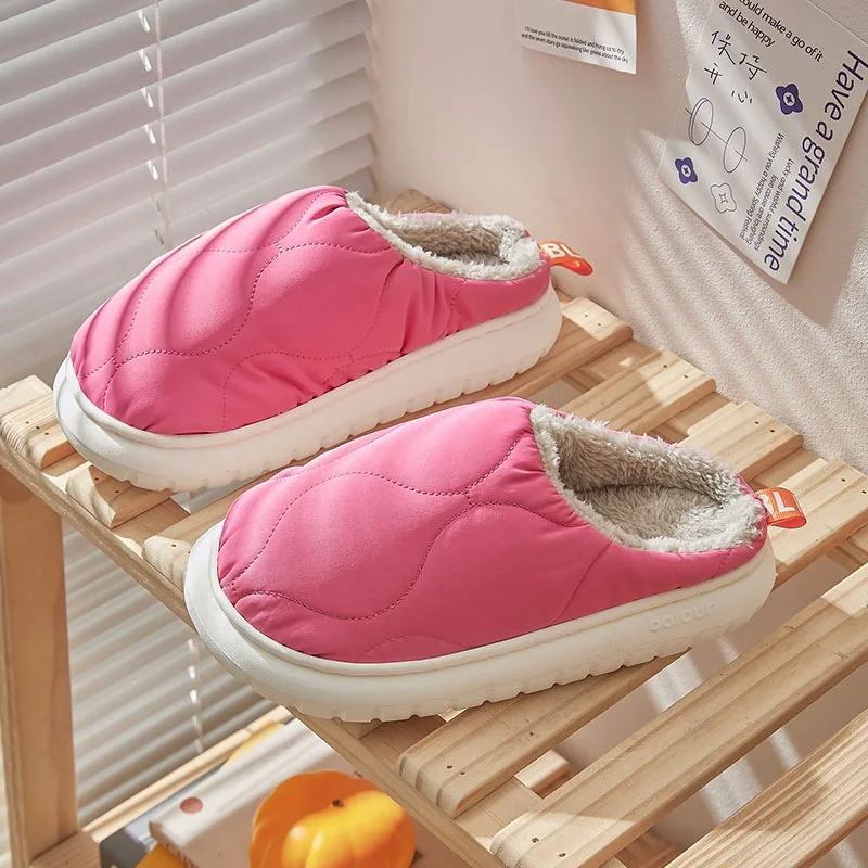 

Women's Home Slippers Platform Cute Bedroom Shoes No Slip Warm Cloud Designer Slippers Ladies Family 2023 Winter Waterproof