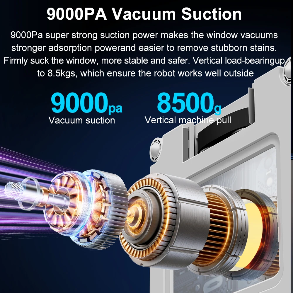 روبوت تنظيف النوافذ ABIR WD9، رذاذ الماء بأربعة ات...