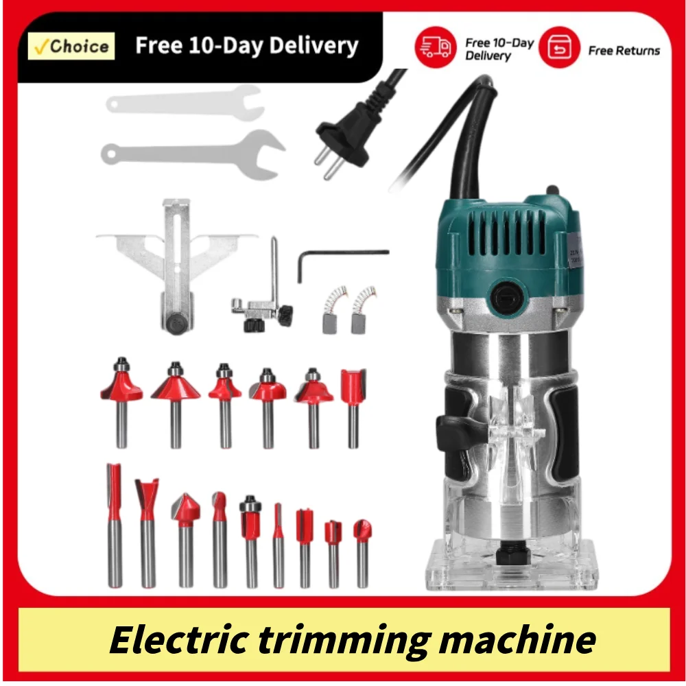 6 Speed Wood Brushless Electric Hand Trimmer 800W Cordless Wood Router Woodworking Engraving Slotting Carving Router Power Tool