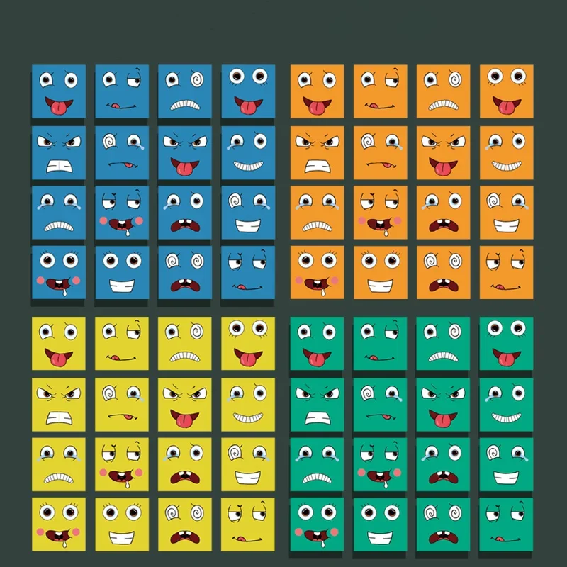 Kids Educational Toys Emotion Change Blocks Expressions Puzzles Children  Cube Games Early Learning Montessori Geometry Face 5