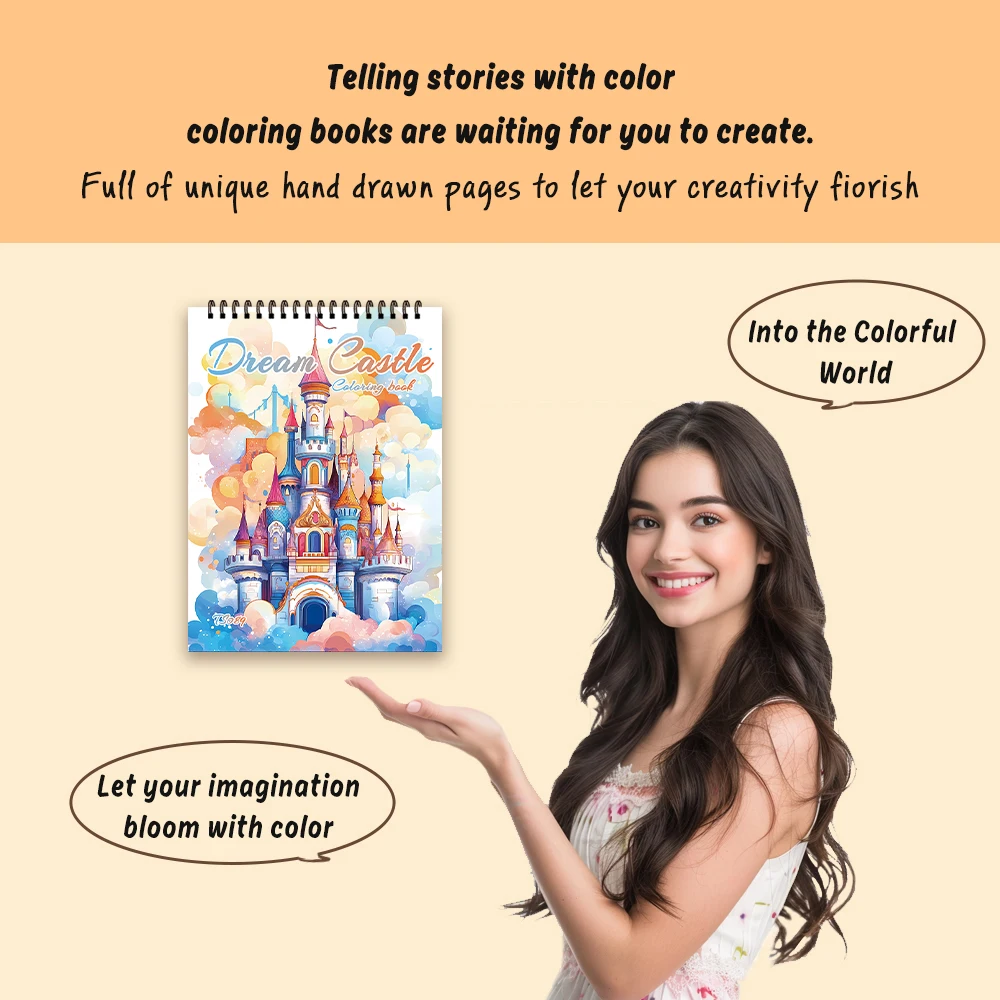 Adult Coloring Book - 30 Sheets Women's Spiral Coloring Book, 11.2X 8.3 Inches, Drawing Book, Birthday Gift, Holiday Party Gift 6