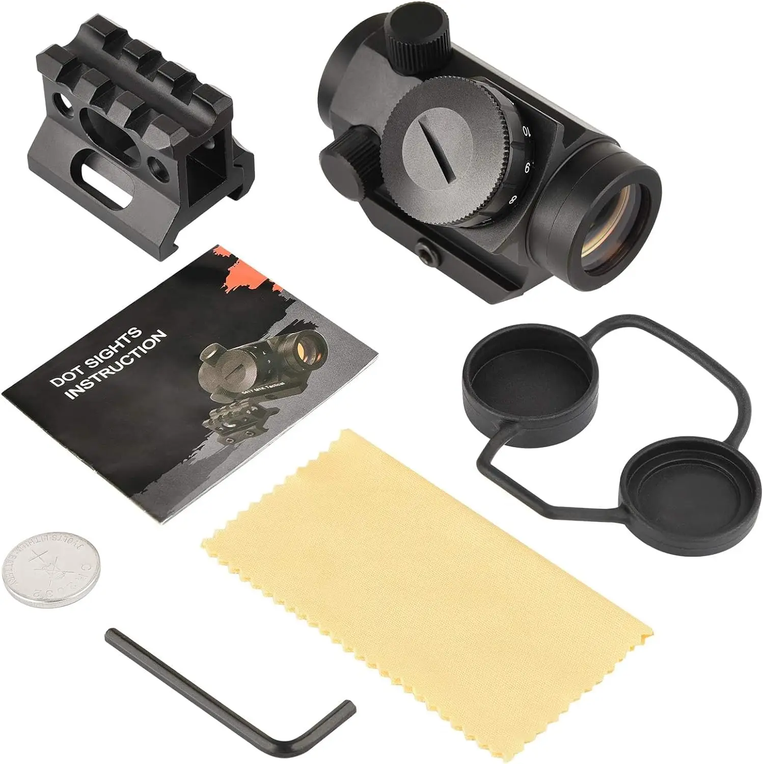MidTen Riflescope 1x25mm 2MOA Red Dot Sight Waterproof Shockproof Fog-Proof with 1 inch Riser Mount Alumin