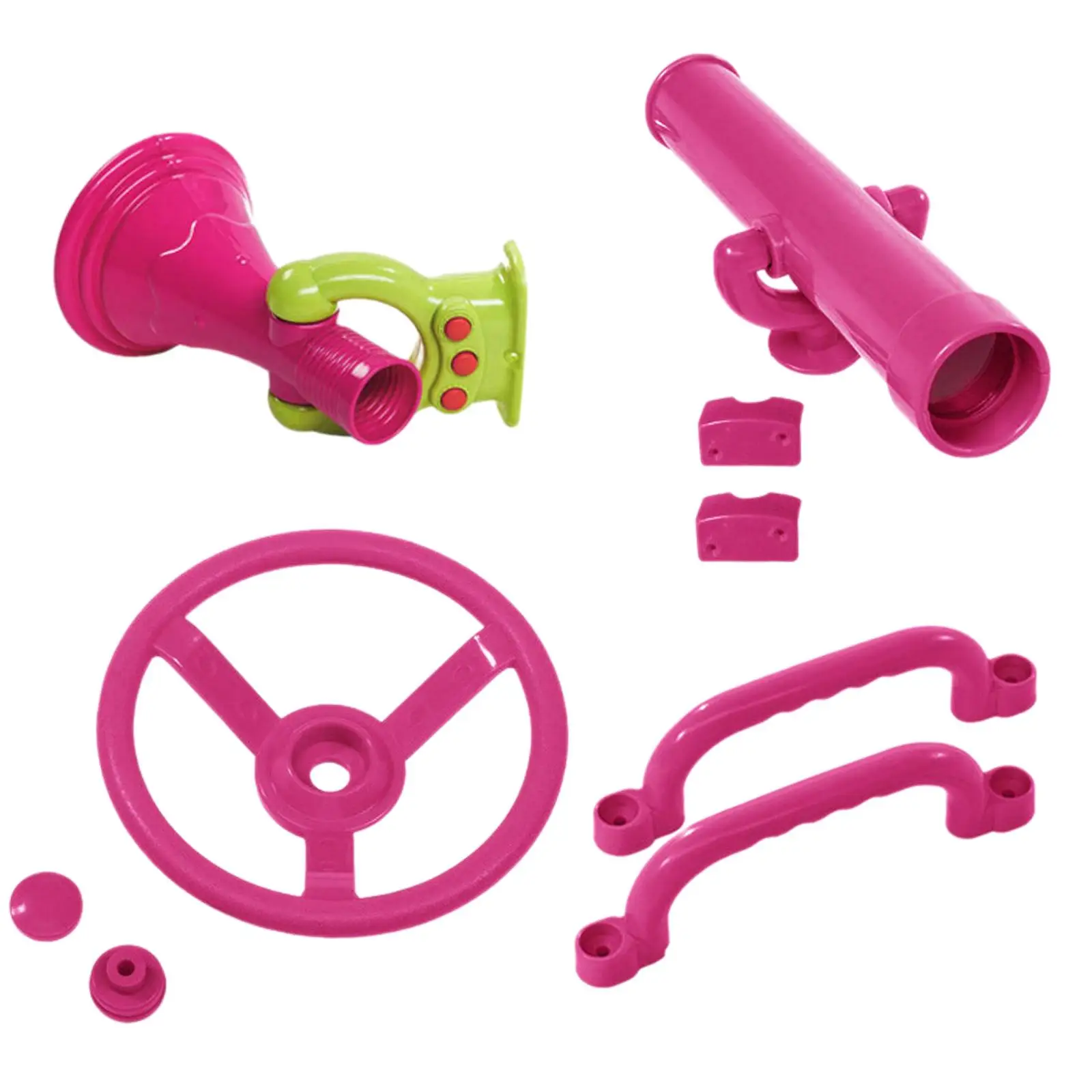 4 Pieces Playground Accessories Pink Pirate Telescope Swingset Attachments for Outdoor Playhouse Swingset Backyard Boys Girls