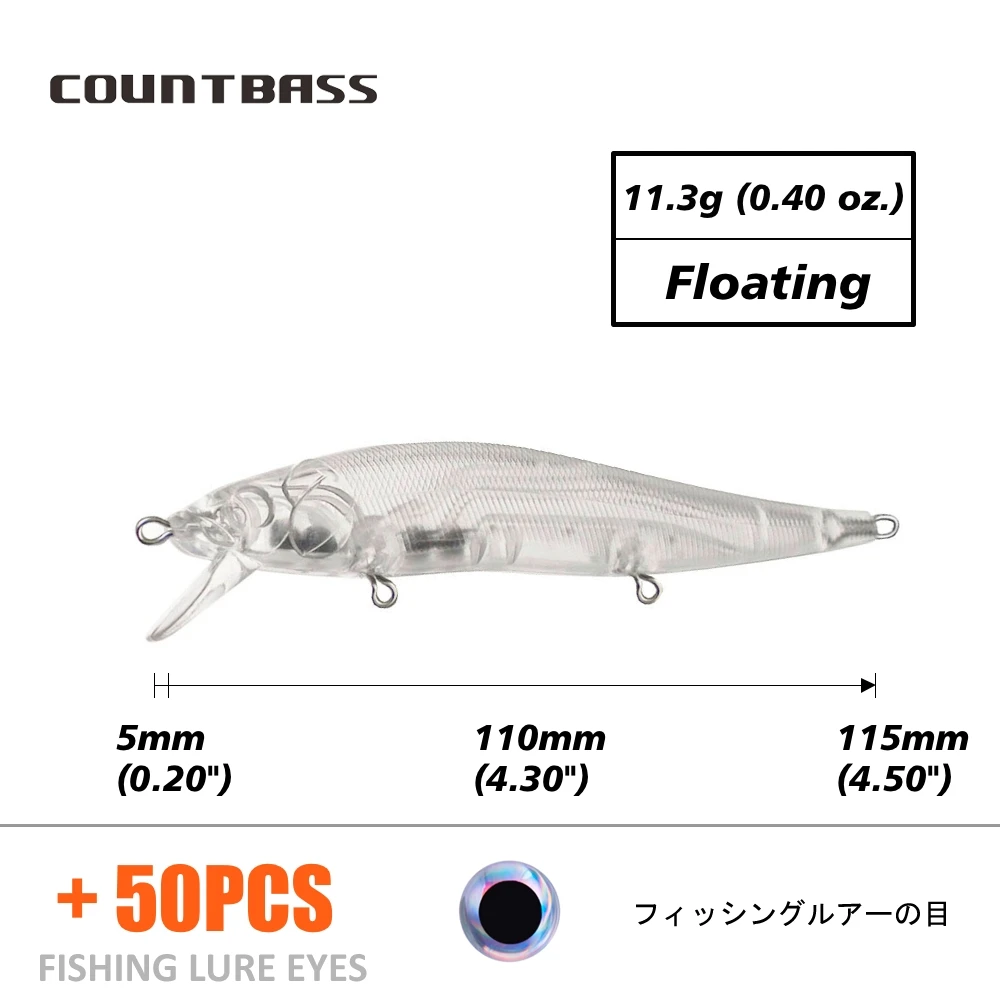 Esche Per Pesca In Acqua Dolce 10 Esche Da Pesca Vuote Non Verniciate - Corpo 62 Mm, Peso 3,5 G, Forma Pesce, Per Acqua Dolce Esche Non Verniciate