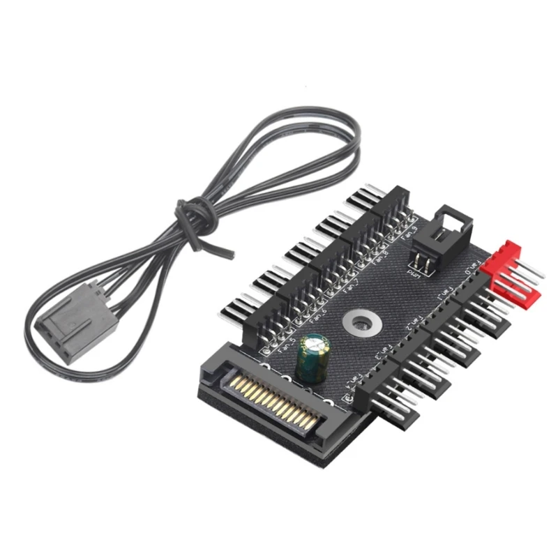 

1 to 10 Way Splitters Hubs 4Pin PWM Fan Power Supply Cable Control Cooling System, for Improved Cooling DropShipping