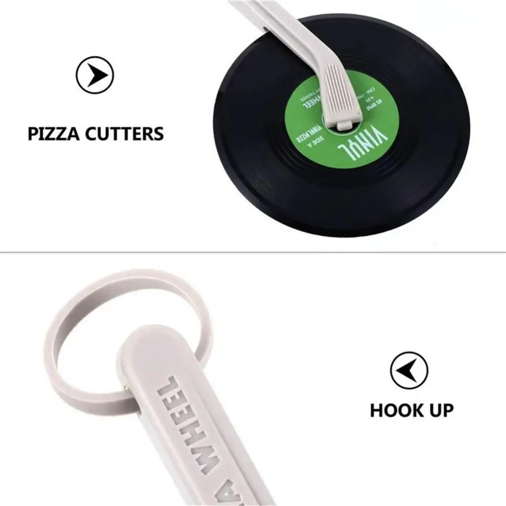 Silicone Pizza Cutter Record Player Pizza Wheel Cutter Vinyl Record Knife Round Cake Roller Wheel Kitchen Tools Accessorie