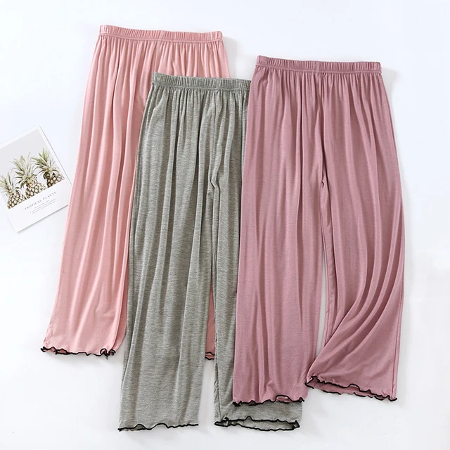 Spring Autumn Cotton Sleepwear Pant Comfortable Modal Loose Pajama Pants  Women Casual Night Wear Lantern Pant Lounge Trousers - Sleep Bottoms -  AliExpress