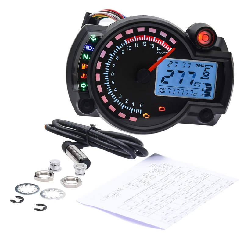 marque generique - Odomètre Universel Moto LCD Digital Compteur Vitesse  Tachymetre 12 V - Mètres - Rue du Commerce