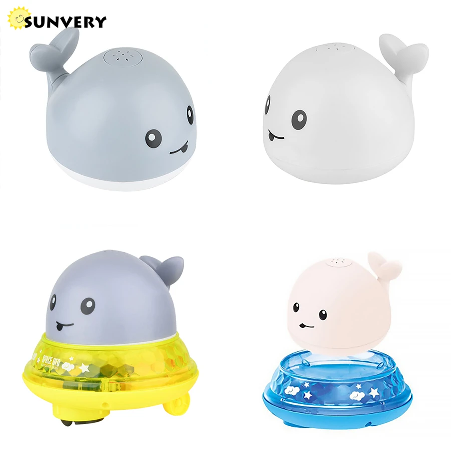 SIBOTER Jouets De Bain,Jouet Bain pour Bébés pour Garçons Filles,Jouet Bain  Bébé Baleine Jet d'eau Lumineux,2 en 1 Jet d'eau à A38