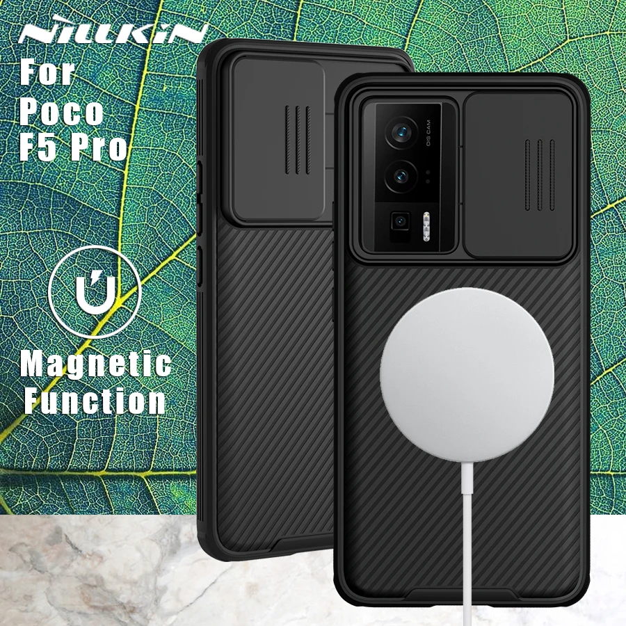 

NILLKIN for Xiaomi Poco F5 Pro 5G case CamShield Magnetic Charging Adapt Magsafe Back cover cases Camera Protection poco f5 pro