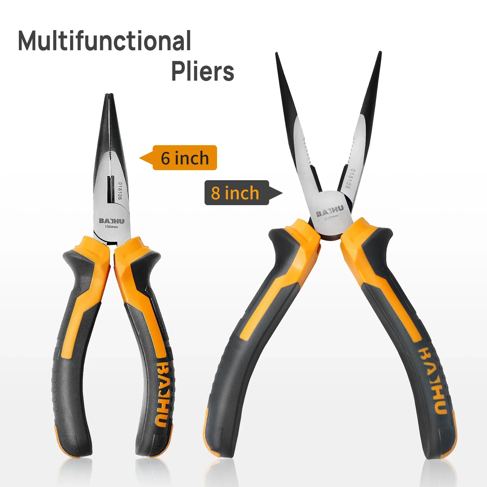 Needle Nose Plier Long Nose Plier Multi-function Pliers Universal Pliers For Clamping Stripping Electrician Maintenance Repair Hand Tool 6/8inch