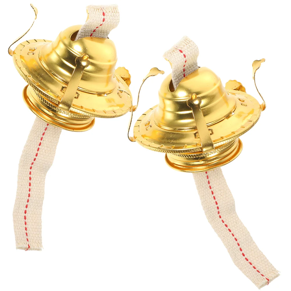 

2 Pcs Kerosene Lamp Base Oil Accessory Accessories Lamps Holder Aluminum Alloy Burner Regulator