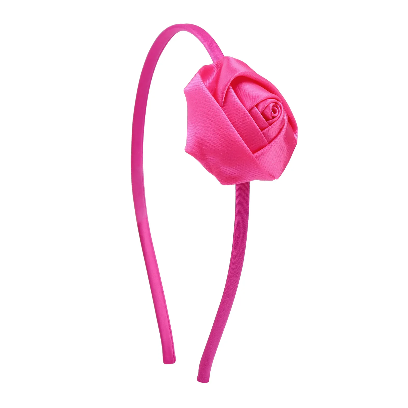 Mädchen Satin Rose Blume Stirnband Vintage-Stil Haarband Haarschmuck Hochzeit Kostüm Kopf bedeckung handgemachte Kopf bedeckung – Detail 17