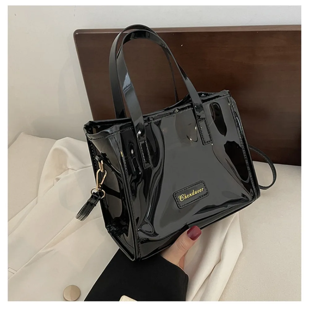 

Korea Style Shoulder Bag Trendy Clear PVC Transparent Shopper Handbag Square Crossbody Bag