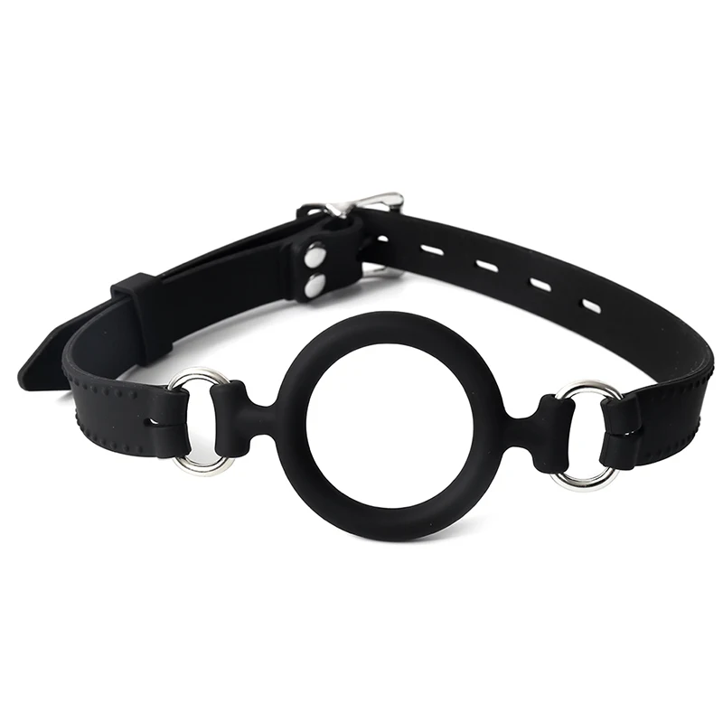 Silikon-Knebel mit offenem Mund und O-Ring, inklusive Nippelklemmen, BDSM-Bondage-Gurtzeug und Verriegelungsgürtel, erotische Accessoires von Sexyshop_voghion.com