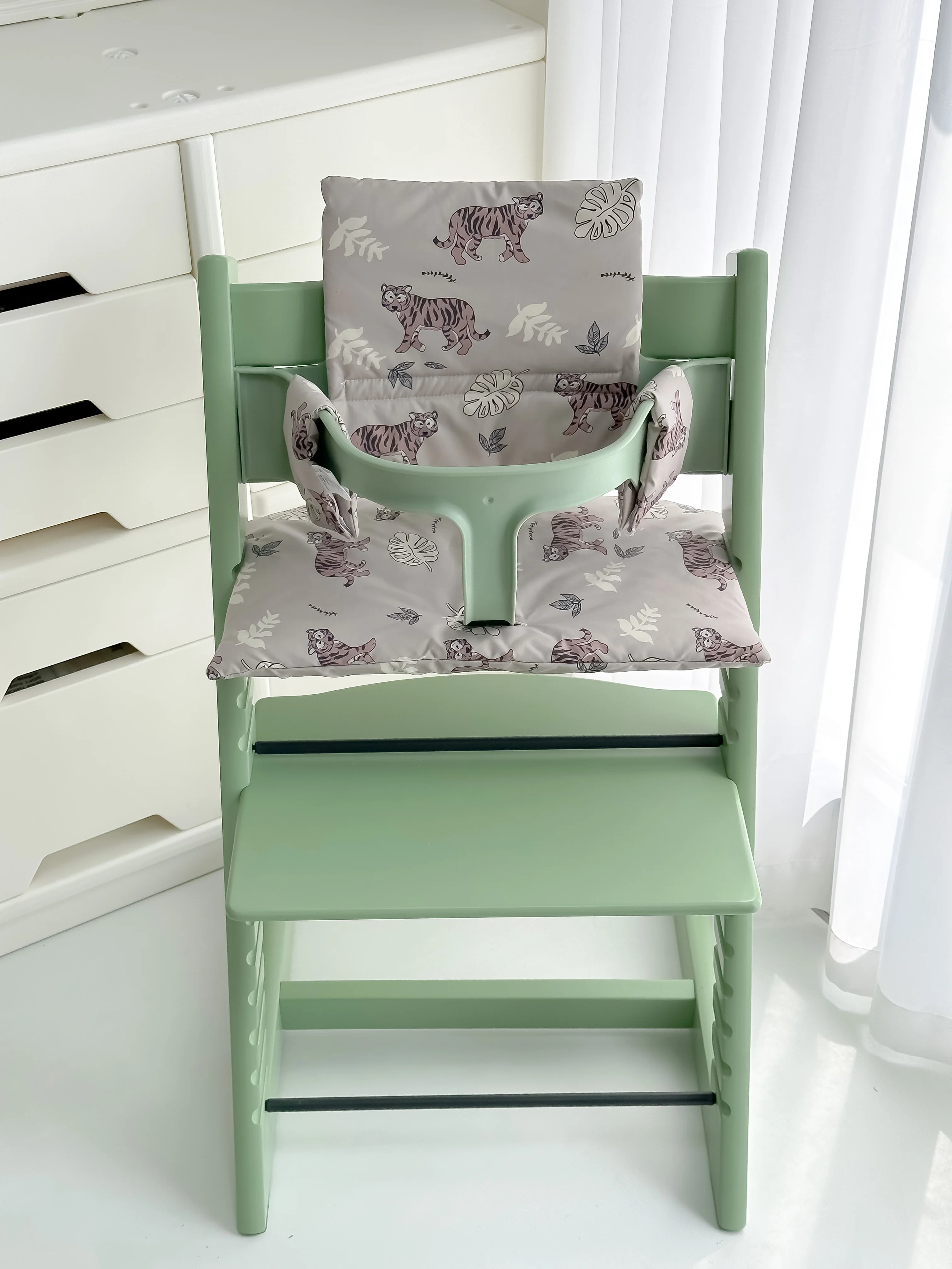 Dining Chair Cushion Cartoon Baby High Chair Bear Tiger Back Cushion Dining Accessories Eating