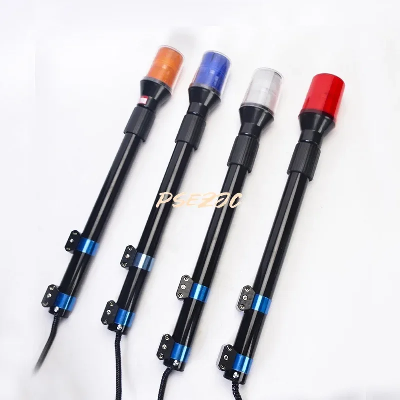 Outdoor Patrol Electric Vehicle Motorcycle Rear Pole Light LED Warning 12V Long Pole Red Blue Explosive Flashing Warning Light led warning light