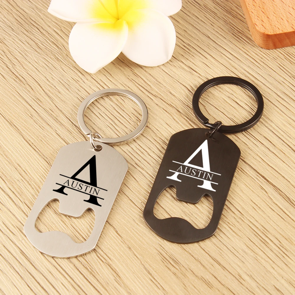 Custom Engraved Name Initials Bottle Opener Keychain Father's Day Gift Personalized Gift for Boyfriend Girlfriend Key Chain electric corkscrew opener rechargeable wine opener wine bottle opener electric corkscrew perfect gift for wine new dropship