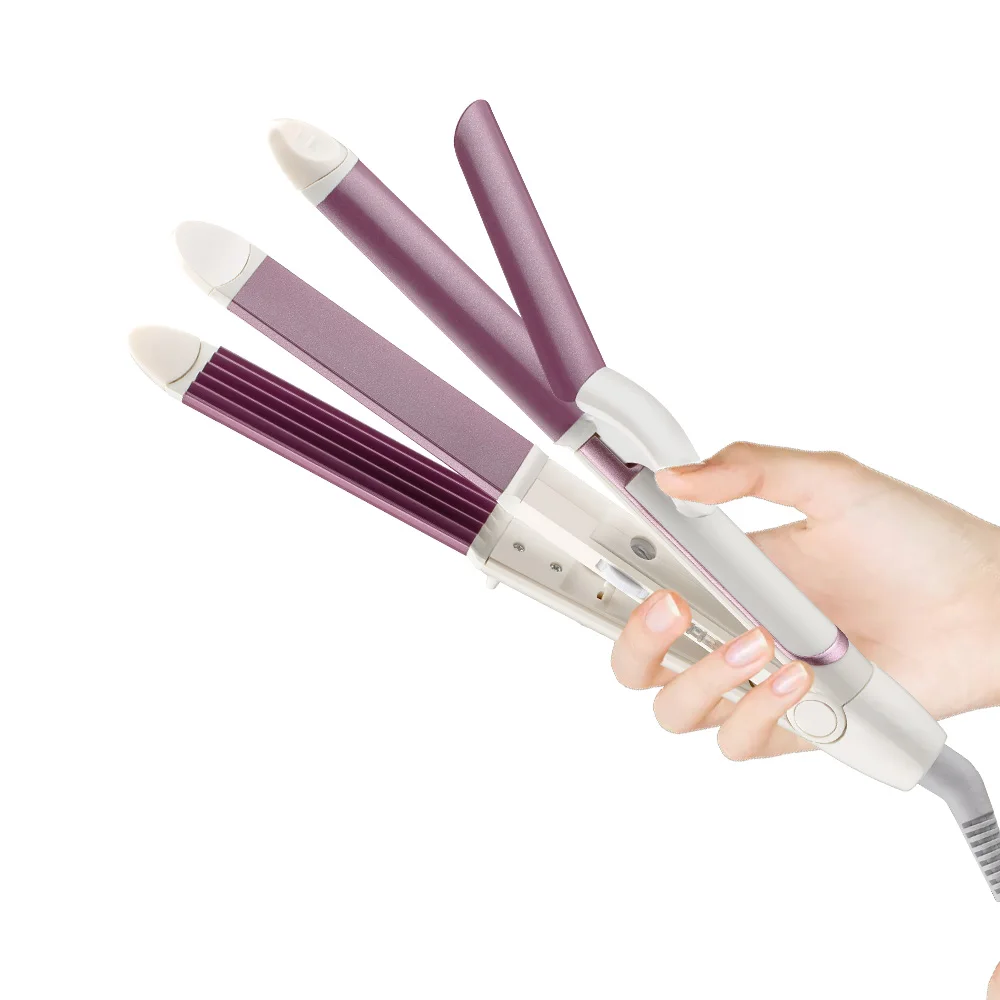 Hair Tools 3 in 1 Electric Hair Curler Straightener Tourmaline Ceramic Styler Curling Iron