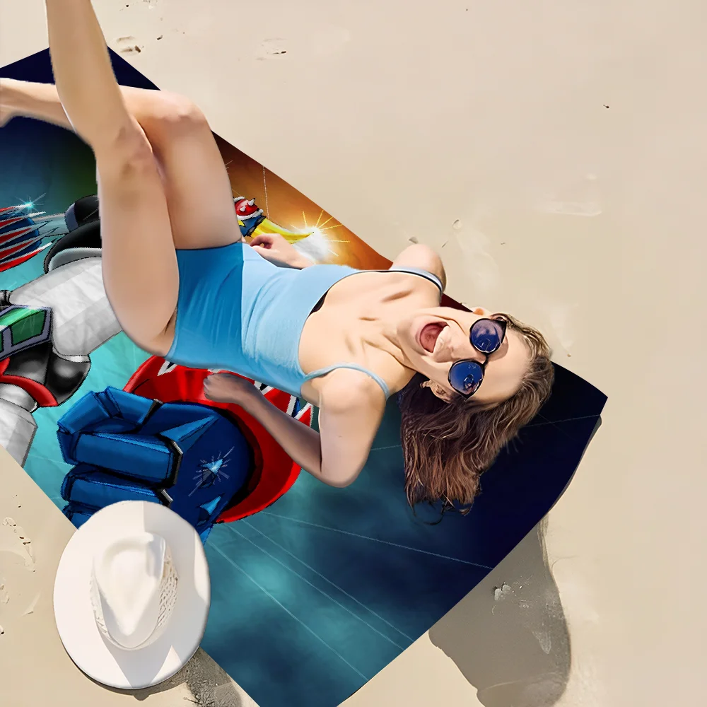 UFO Robot Goldrake Grendizer Sci Fi Beach Towel Cute Kawaii Room Decor Bath Girls Children Hand Towels For Bathroom Shower 2