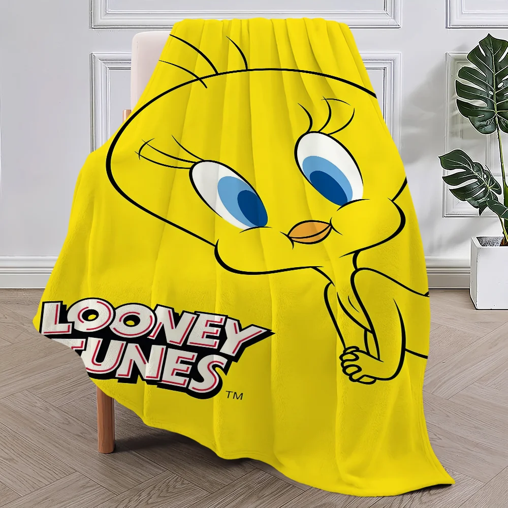 Cartoon Bird Cute T-Tweety Blanket Plush Nap Sofa rug for Living Room Warm Office Bedroom Birthday Home Travel Kid Gifts 3