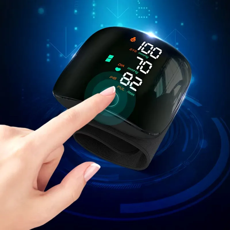 LED Rechargeable Touch Wrist Blood Pressure Meter Electronic Blood Pressure Monitor