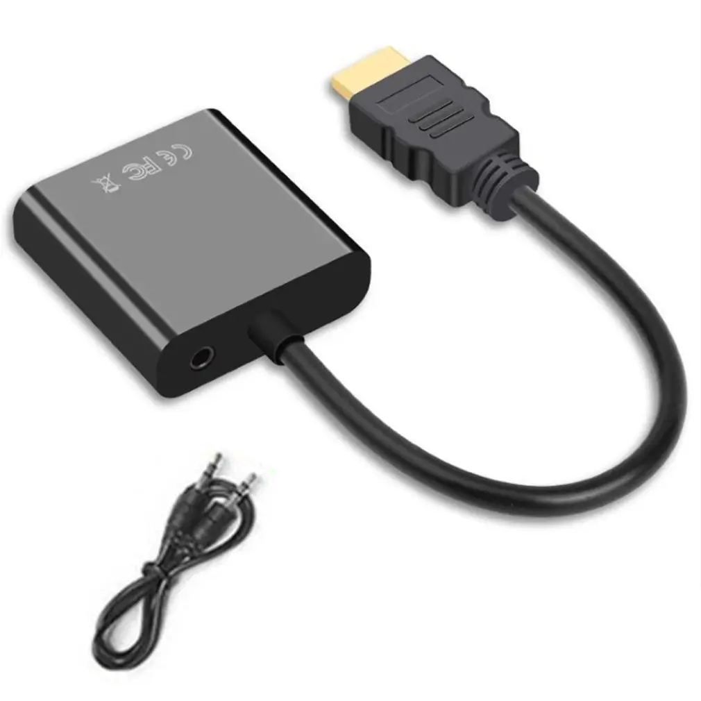 Новый адаптер HDMI-совместимый с VGA 1080P папа-мама преобразователь цифро-аналоговый