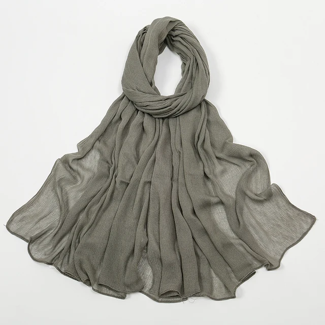 Nouveau Hijab en rayonne froissé pour femmes, écharpe musulmane, châles longs, Turban islamique solide, bandeau Heascarf, bandeau Ramandan