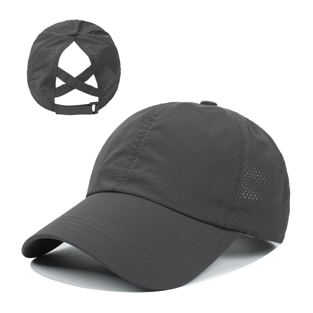 Eine hohe Pferdeschwanz-Baseballkappe für Damen-Outdoor-Sportarten, eine leichte, schnell trocknende, atmungsaktive Mesh-Baseballkappe und einen Sonnenschutz – Detail 7