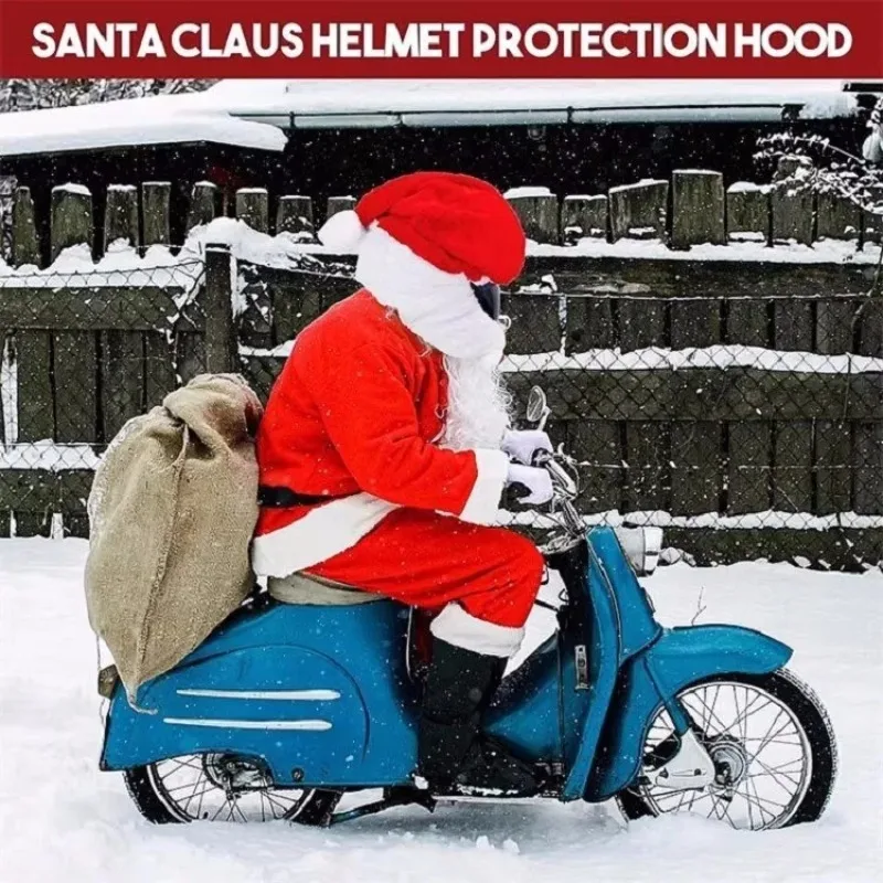 Helmet Protection, Cartoon Plush Suit for Motorcycle Full Face Protection, Christmas Hat Decoration Cap (excluding Helmet)