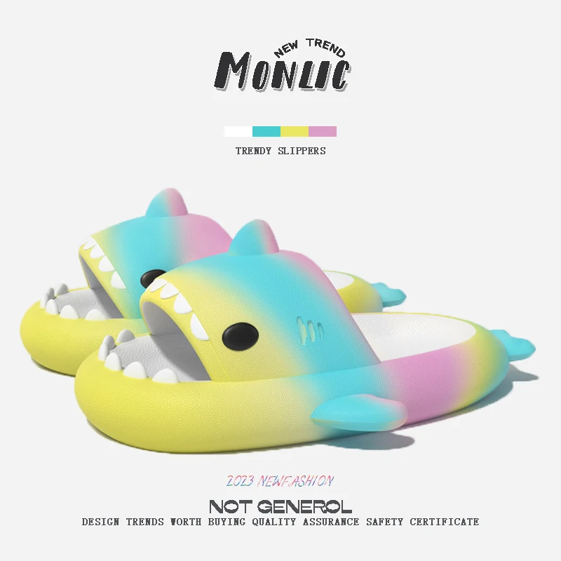 MonlicSharkSlippersSummerThickBottomNonSlipShoesForWomen2023
