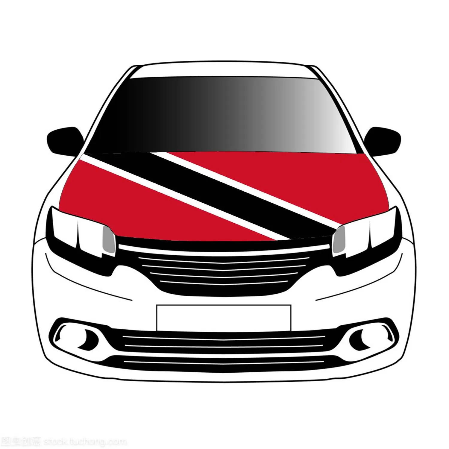 

Trinidad and Tobago flags car Hood cover flags 3.3x5ft 100%polyester Advanced sublimation printing car cover flag+triangle fast