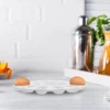 Round Egg Tray Eggs Devilled Holder Platter Plate Ceramic Dish Ceramics Deviled Serving Tray 4