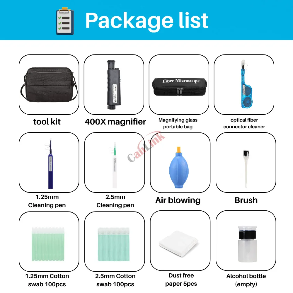 12pcs/set Optical Fiber Cleaning Tool Package with Microscope and Free Shipping - The Ultimate Solution