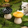 Mushroom Bowl Pet Cat Feeding Bowl Resin Home Decoration Outdoor Statues Crafts Ornaments Cat Water Feeding Neck Protection Bowl 4