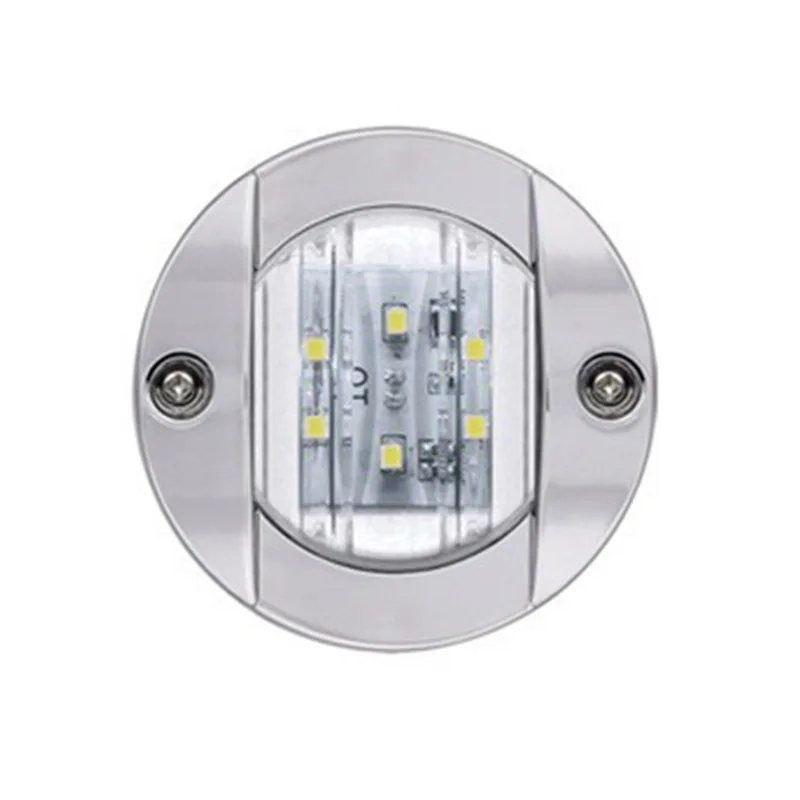 Marine Boat Interior 12V LED Deck Courtesy Light - Round Stern Transom Anchor Navigation Lighting