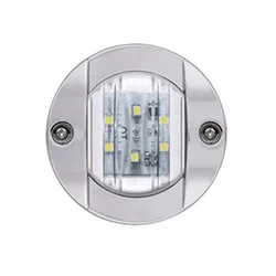 Marine Boat Interior 12V LED Deck Courtesy Light - Round Stern Transom Anchor Navigation Lighting (White - Blue light)