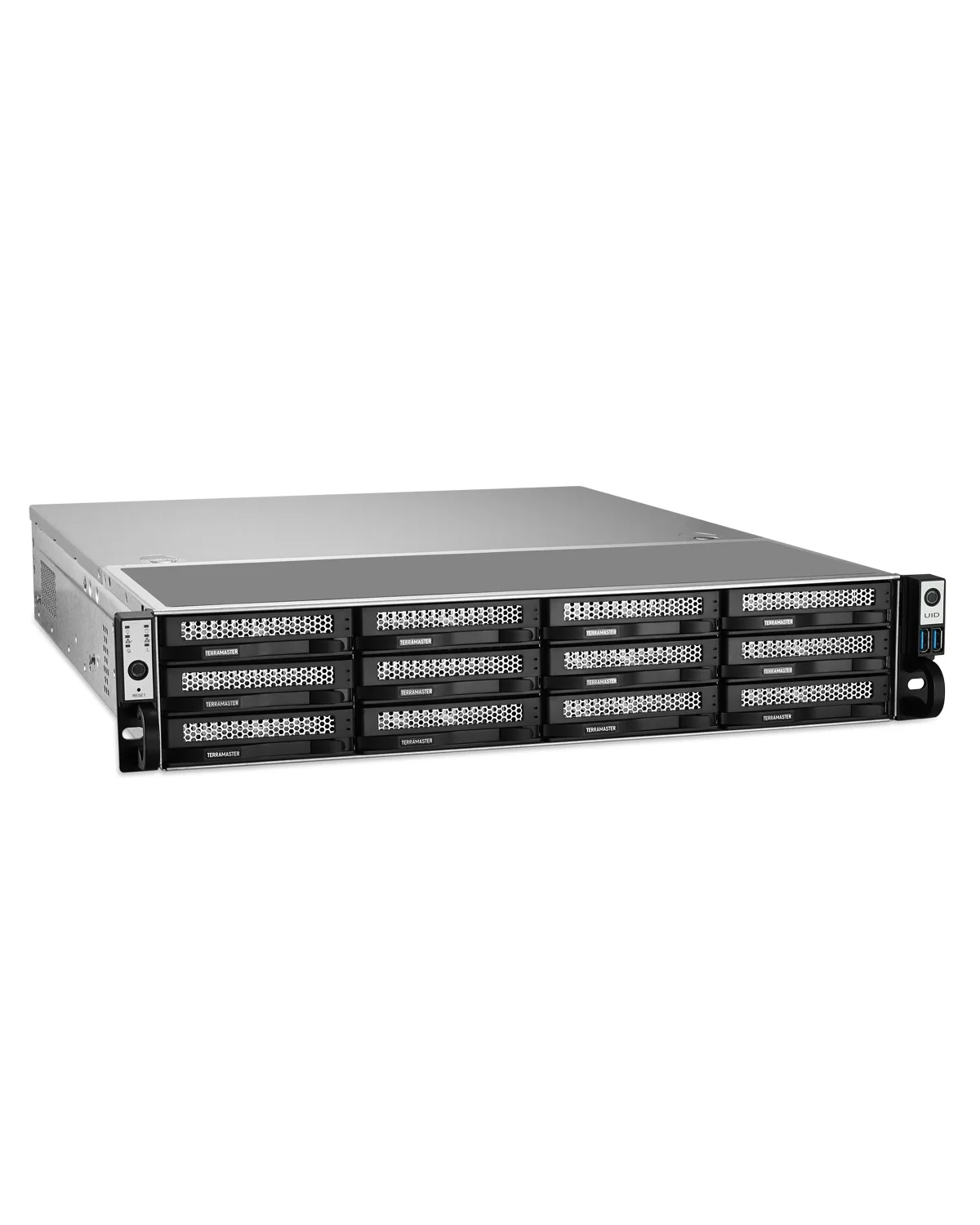 TERRAMASTER U12-500 플러스 NAS 스토리지-12Bay 코어 i7 1255U 10 코어, 16GB DDR5 RAM, 듀얼 10GbE 포트, 2U 랙 마운트 (디스크리스)
