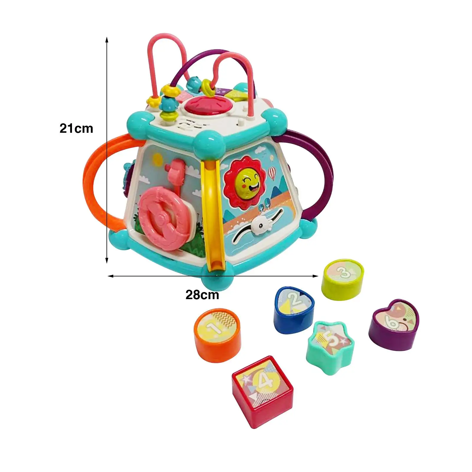 Activity Cube Toy Learning Puzzle Toy Musical Toys 6 Sided Activity Center for